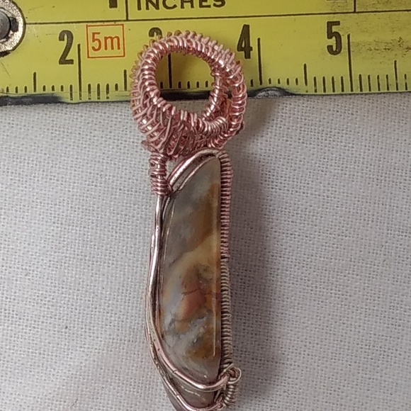 Pentagon Shaped Crazy Lace Agate Pendant - Picture 6 of 8